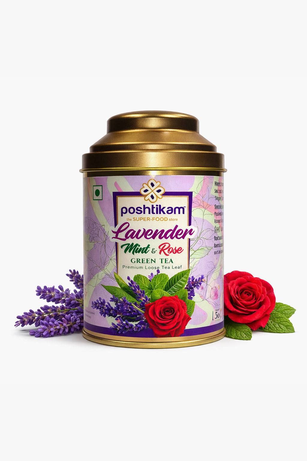 Poshtikam Lavender Mint Rose Green Tea